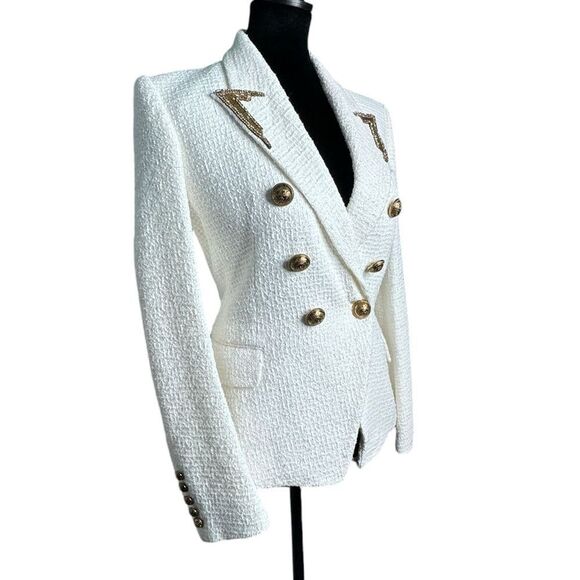 NWT Balmain Tweed & Gold Jacket - Picture 9 of 16